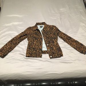 TRIPP NYC cheetah print jacket leopard S jean jacket leopard punk rock medium